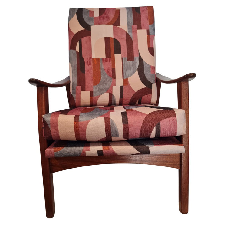 mid century armchair upcycled into functional art