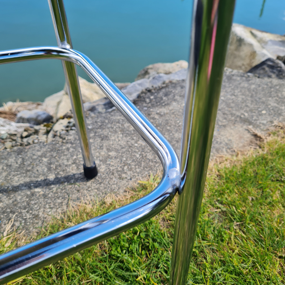 Retro Chrome Step Stool - Seat