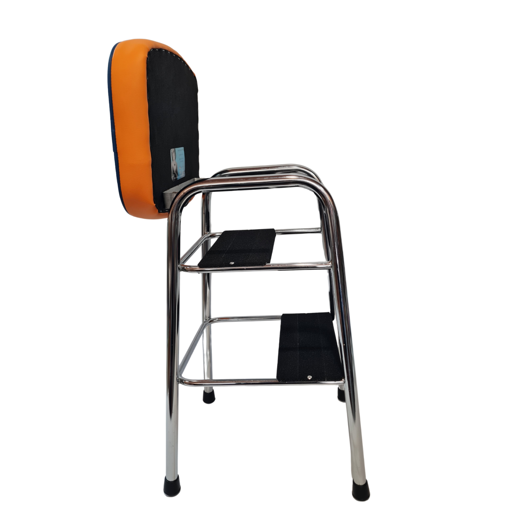 Retro Chrome Step Stool - Seat