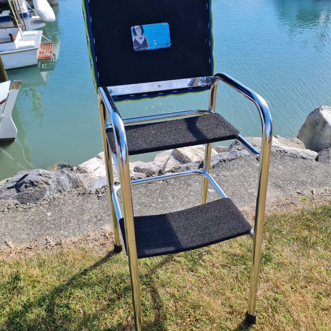 Retro Chrome Step Stool - Seat