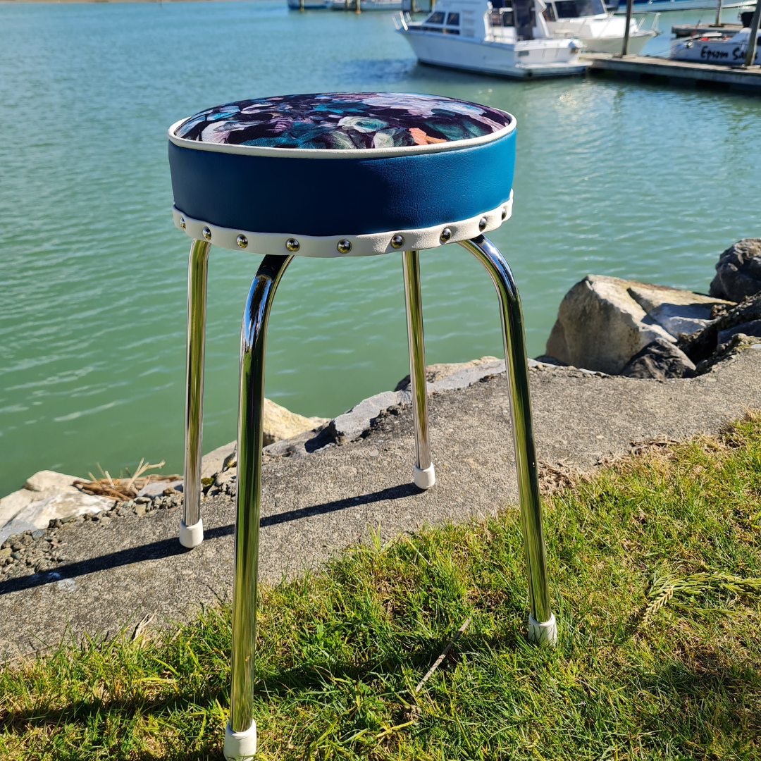 Retro Chrome Stool - Seat