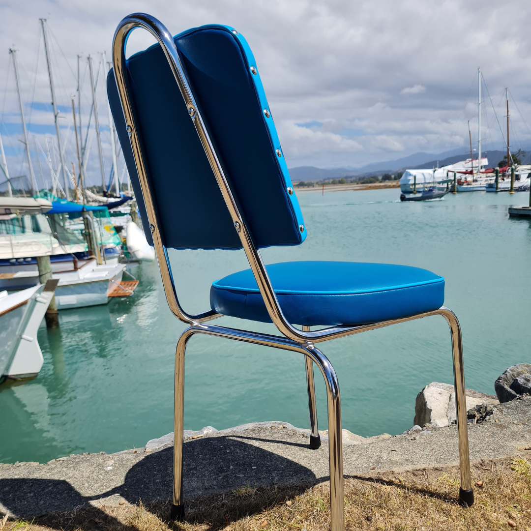 Hydrangea Chrome Chairs "Set of 4" Teal