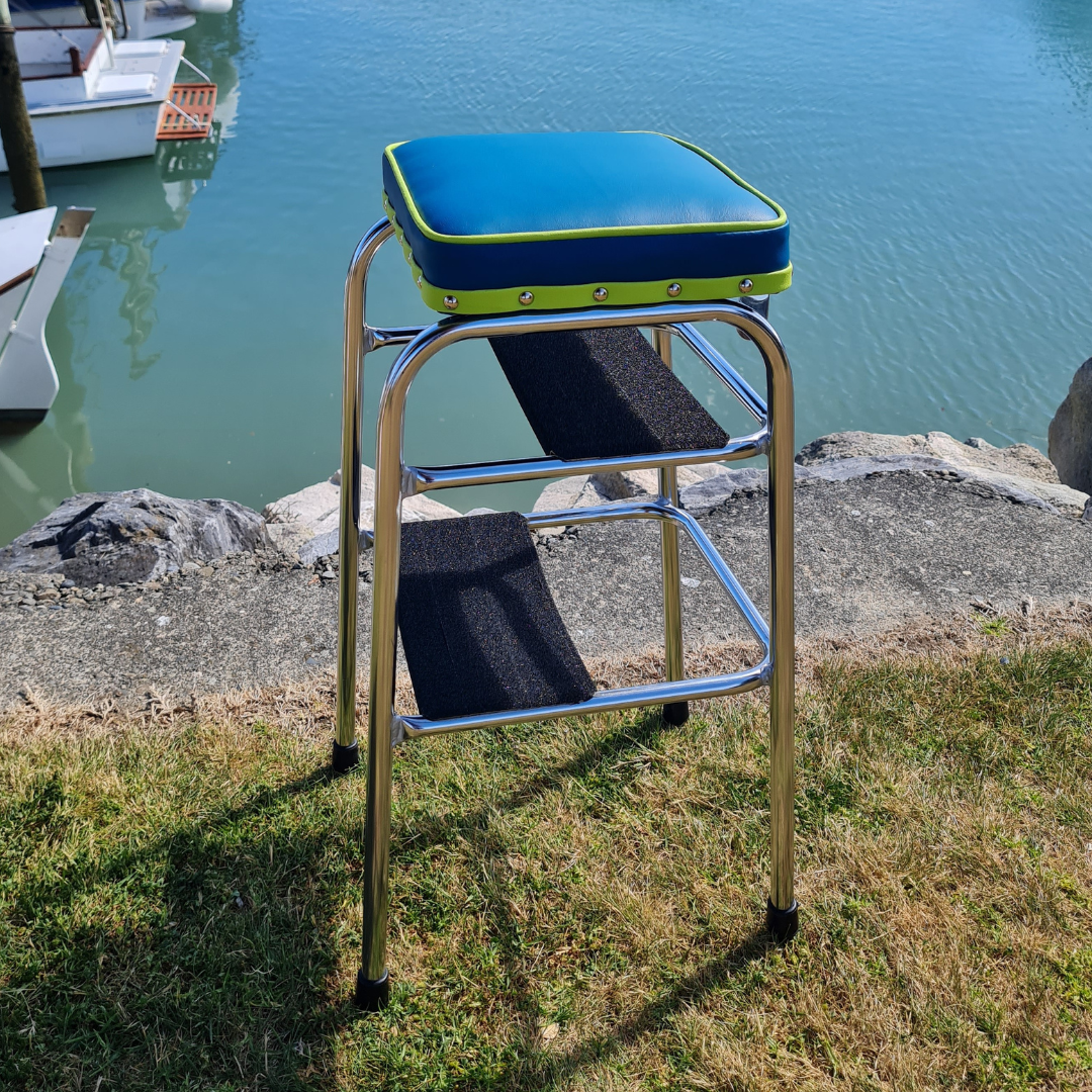 Retro Chrome Step Stool - Seat