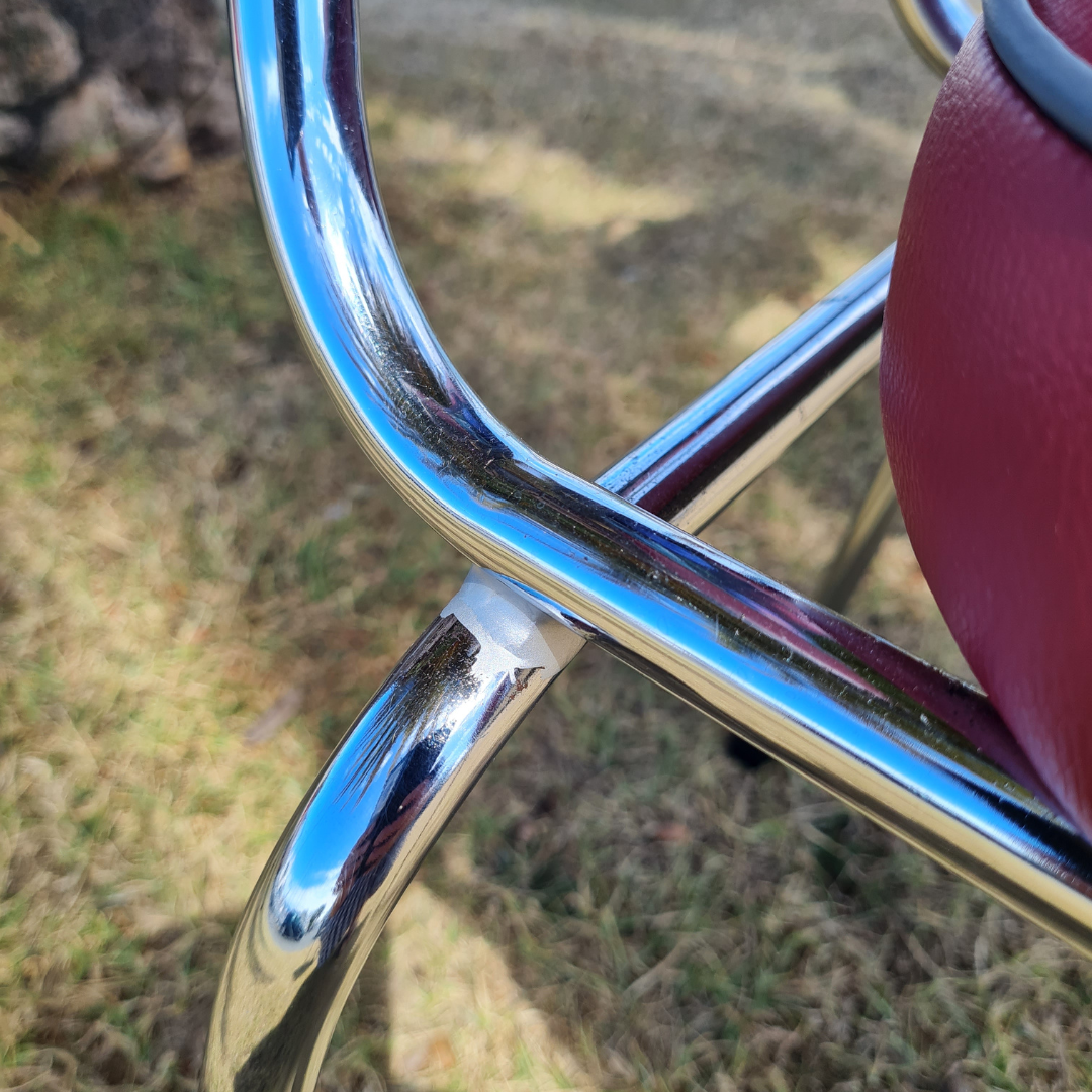 Hydrangea Chrome Chairs "Set of 4" Burgundy