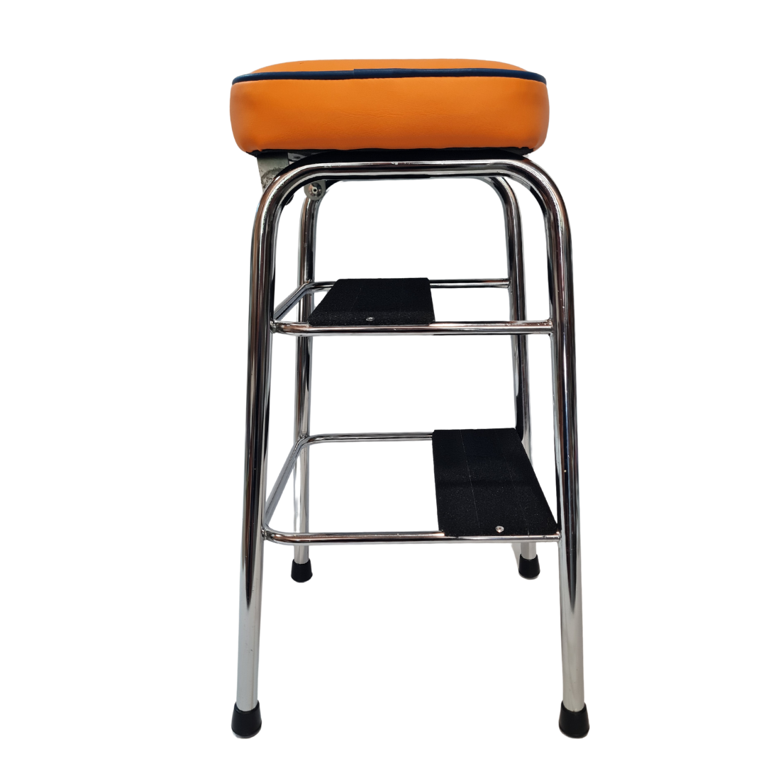 Retro Chrome Step Stool - Seat