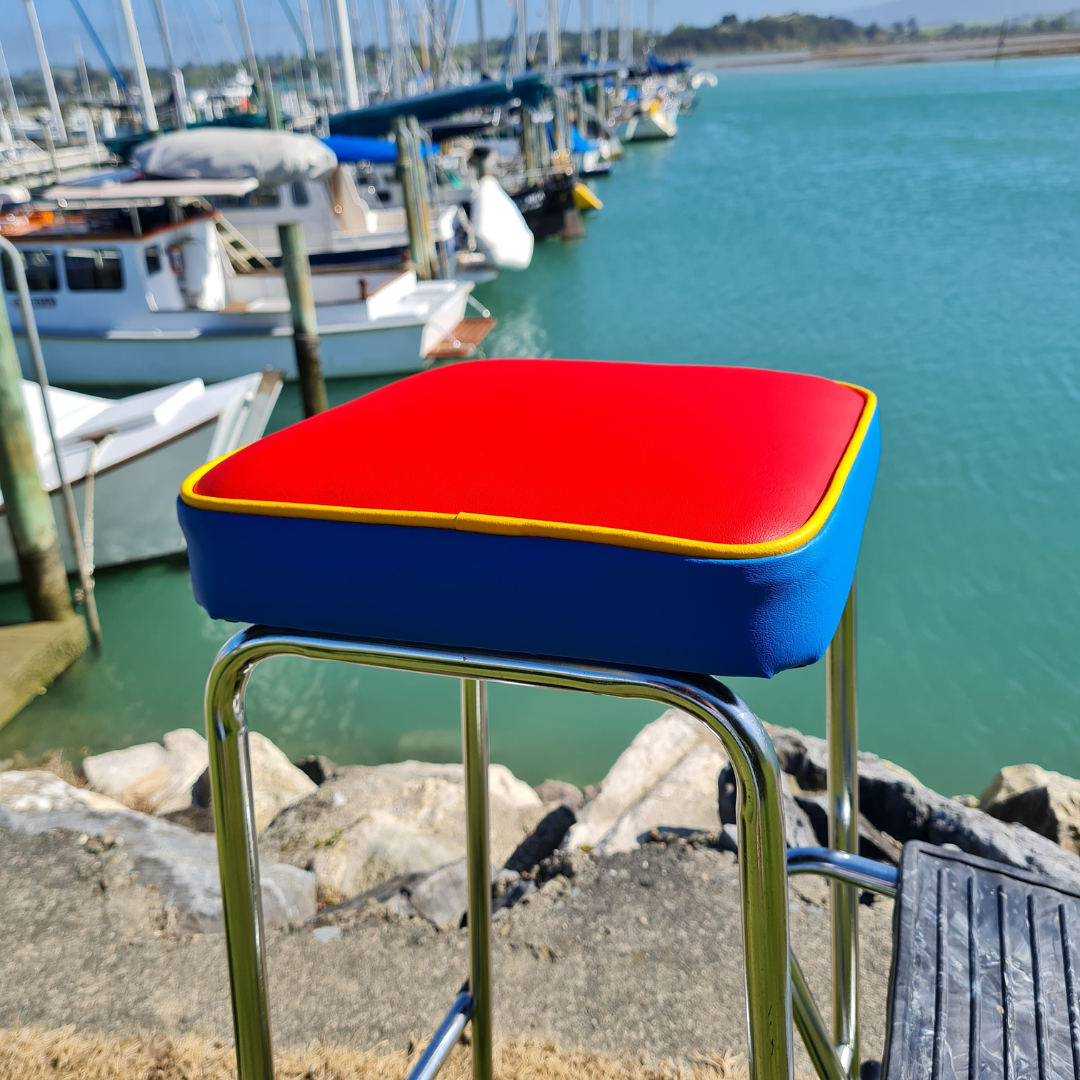 Retro Chrome Step Stool - Seat