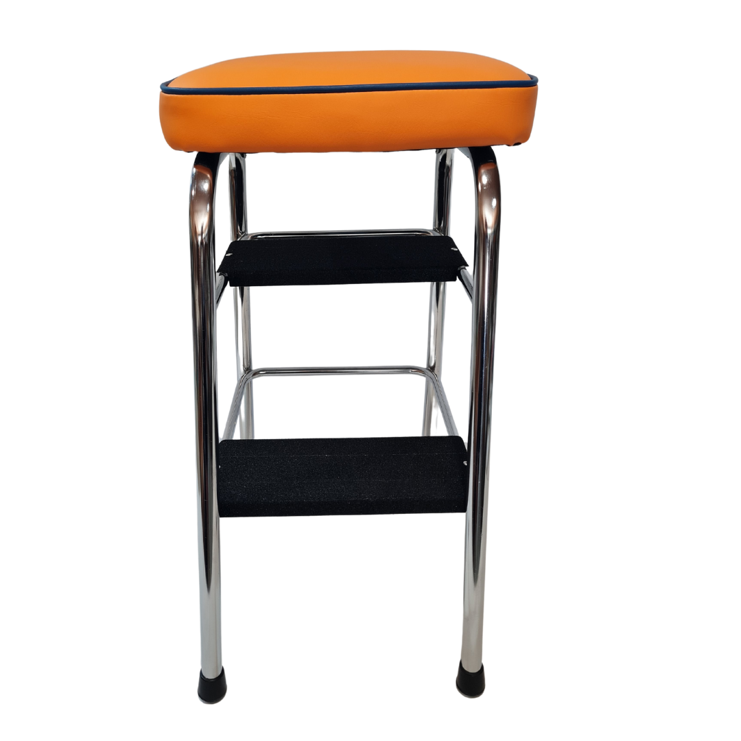 Retro Chrome Step Stool - Seat