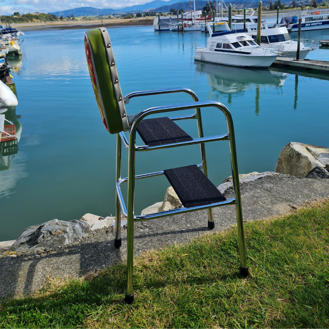 Retro Chrome Step Stool - Seat