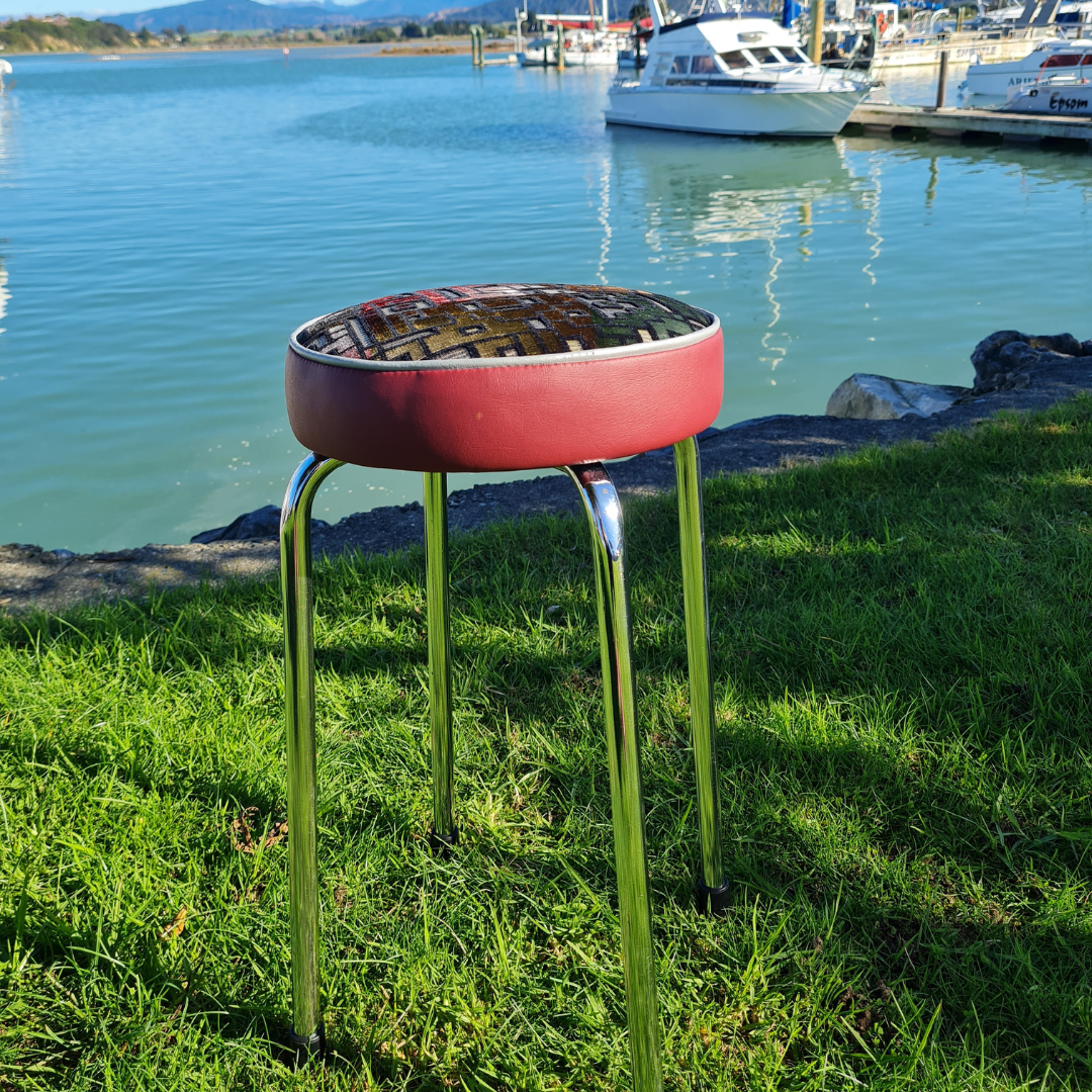 Retro Chrome Stool - Seat