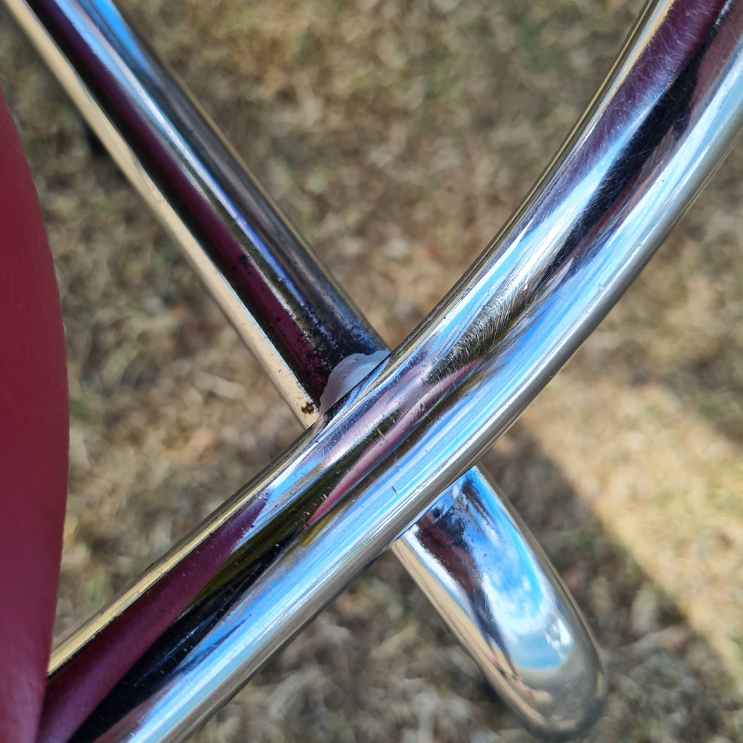 Hydrangea Chrome Chairs "Set of 4" Burgundy