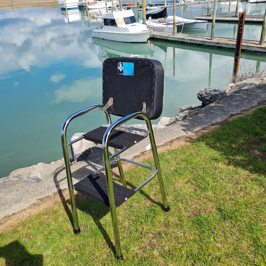 Retro Chrome Step Stool - Seat Silver Glitter