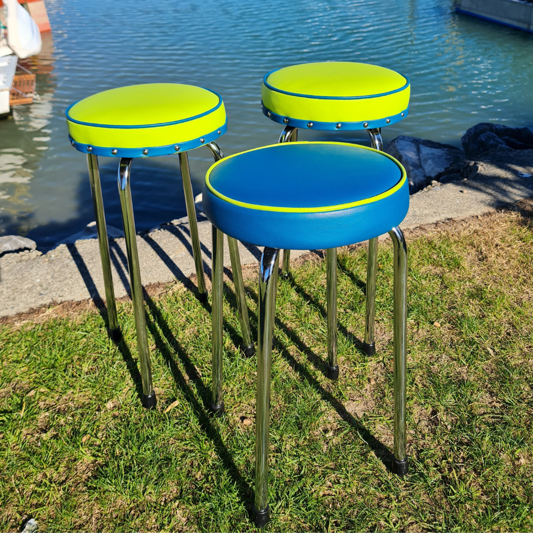 Retro Chrome Stool - Seat
