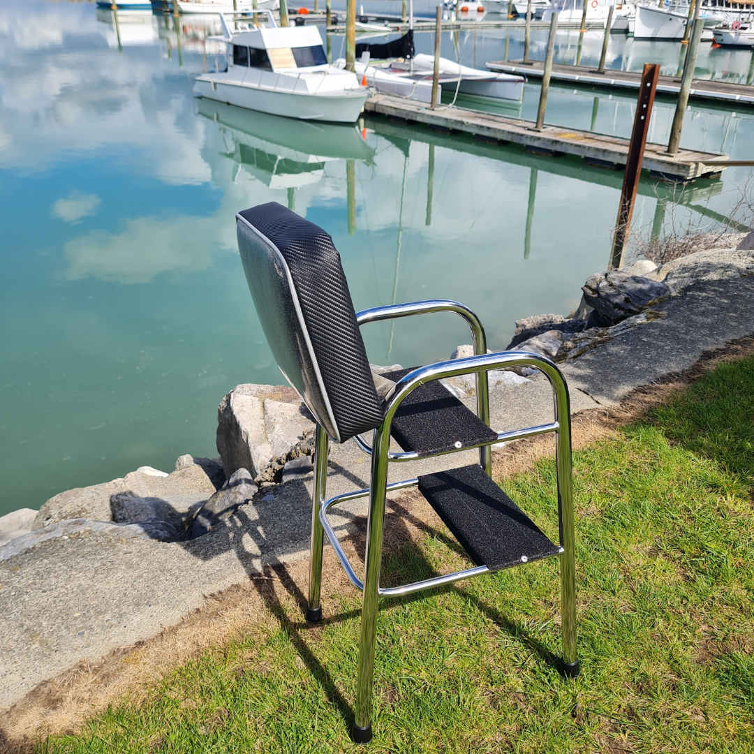 Retro Chrome Step Stool - Seat Silver Glitter