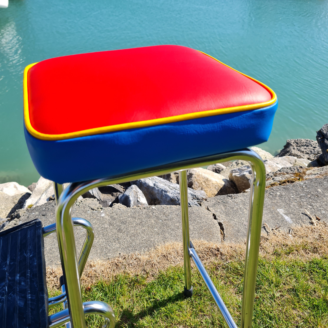 Retro Chrome Step Stool - Seat