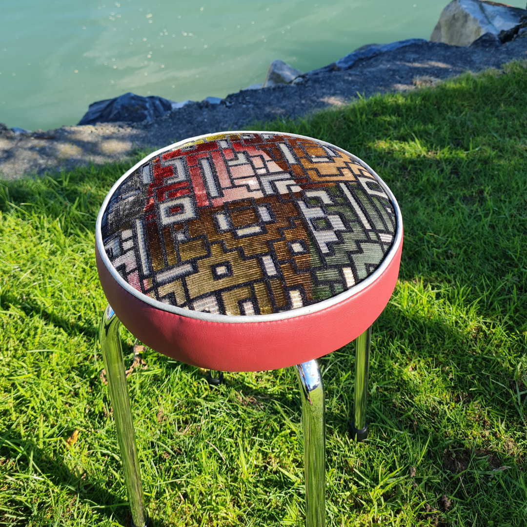 Retro Chrome Stool - Seat
