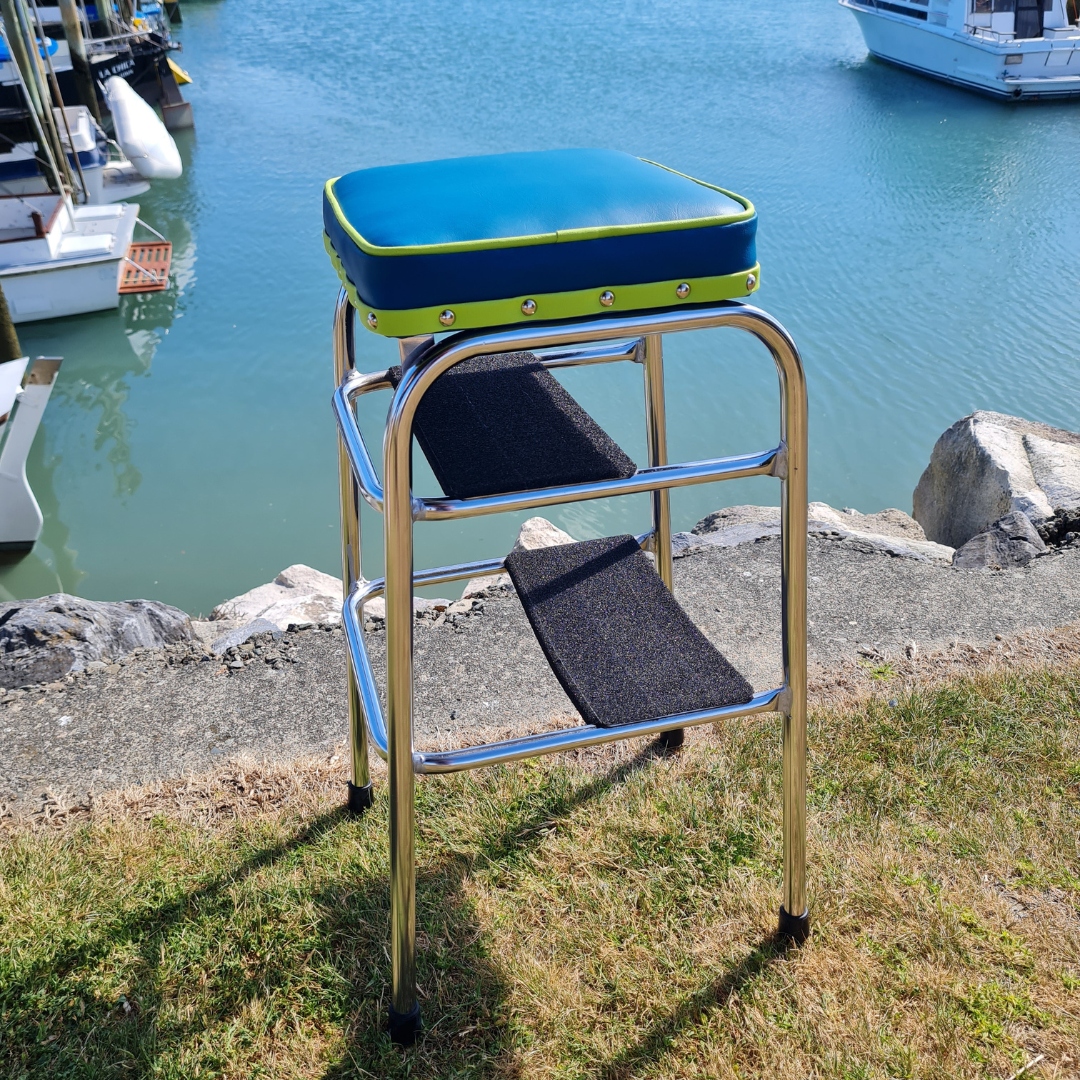 Retro Chrome Step Stool - Seat