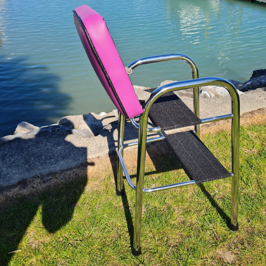 Retro Chrome Step Stool - Seat Purple
