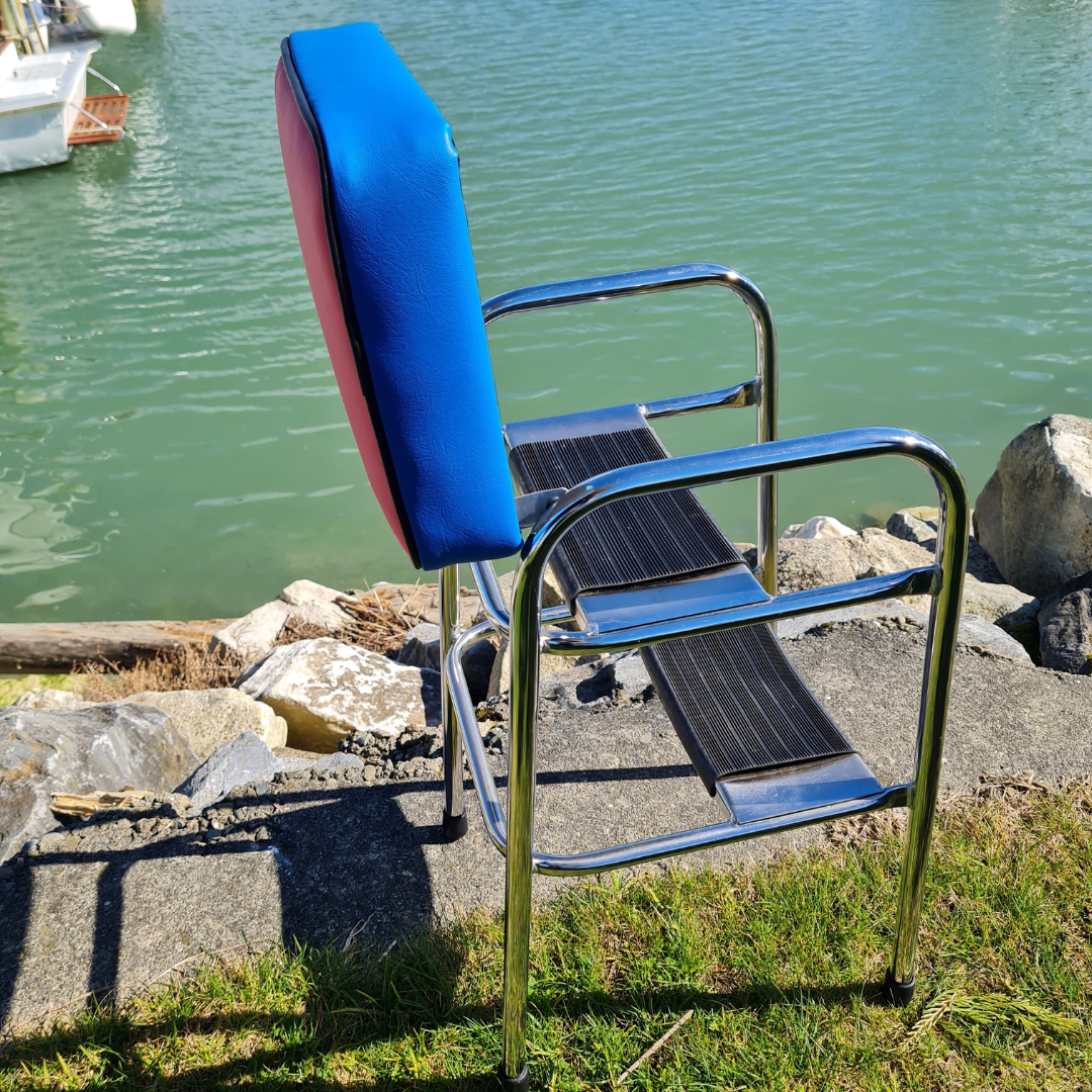 Retro Chrome Step Stool - Seat