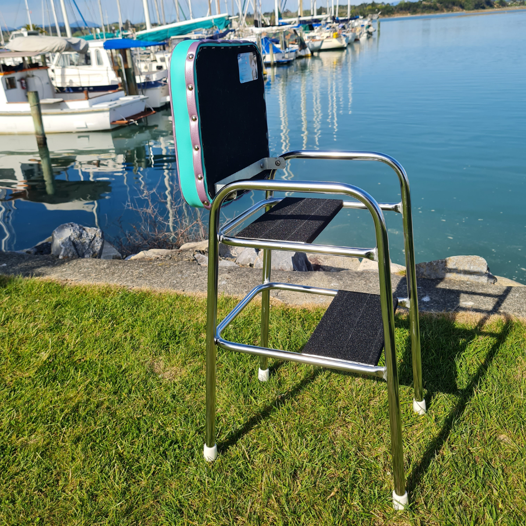 Retro Chrome Step Stool - Seat