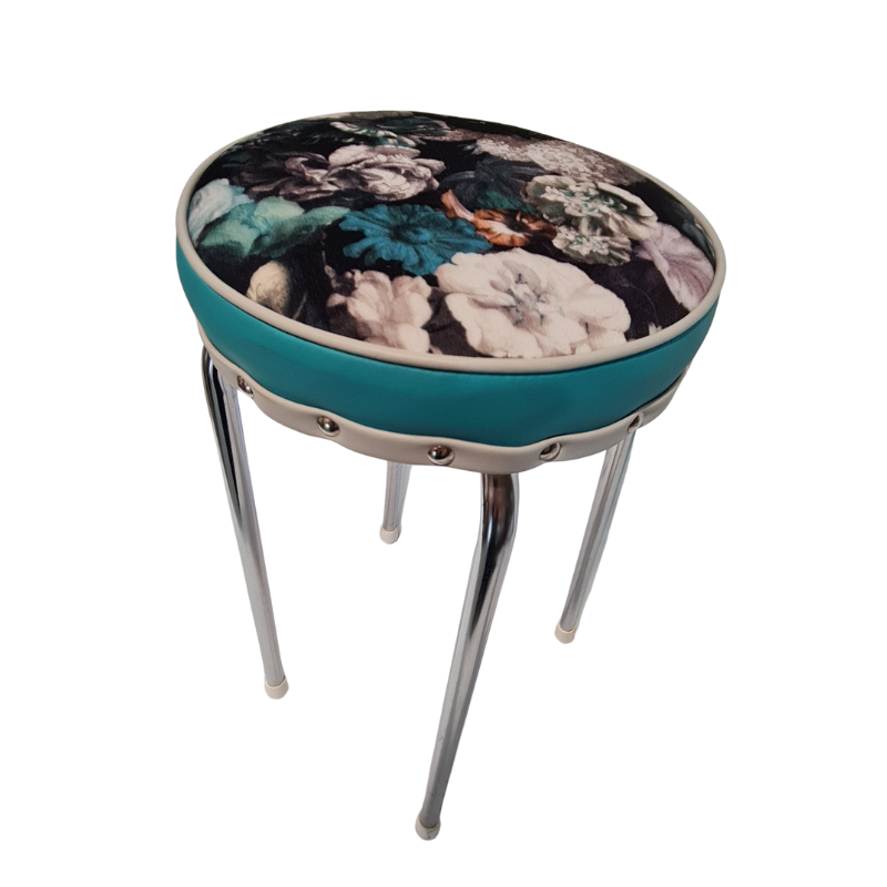 Retro Chrome Stool - Seat