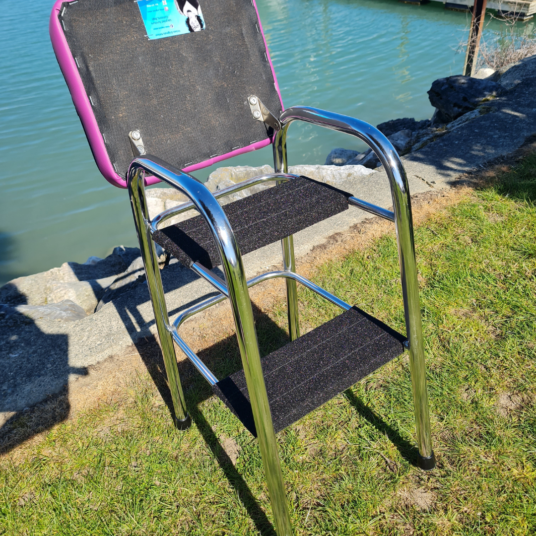 Retro Chrome Step Stool - Seat Purple