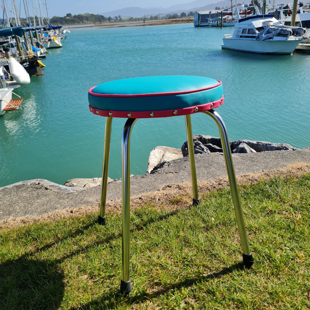 Retro Chrome Stool - Seat