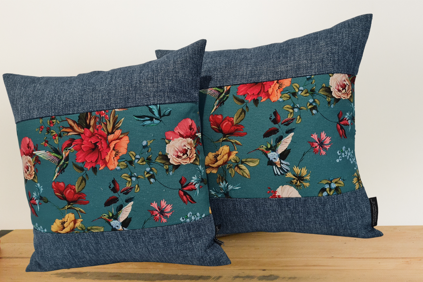 Hummingbird Cushion Cover - Ocean Border