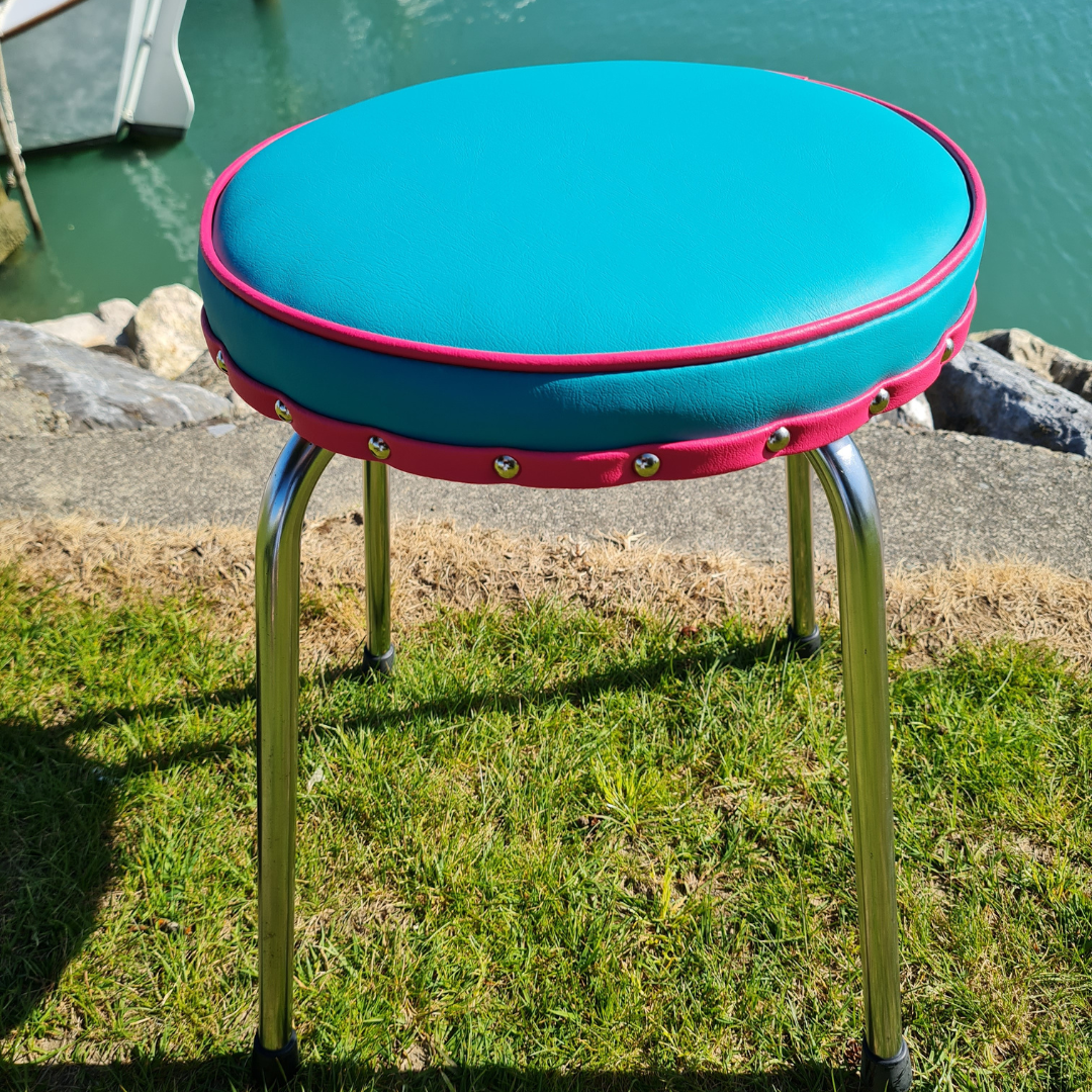 Retro Chrome Stool - Seat