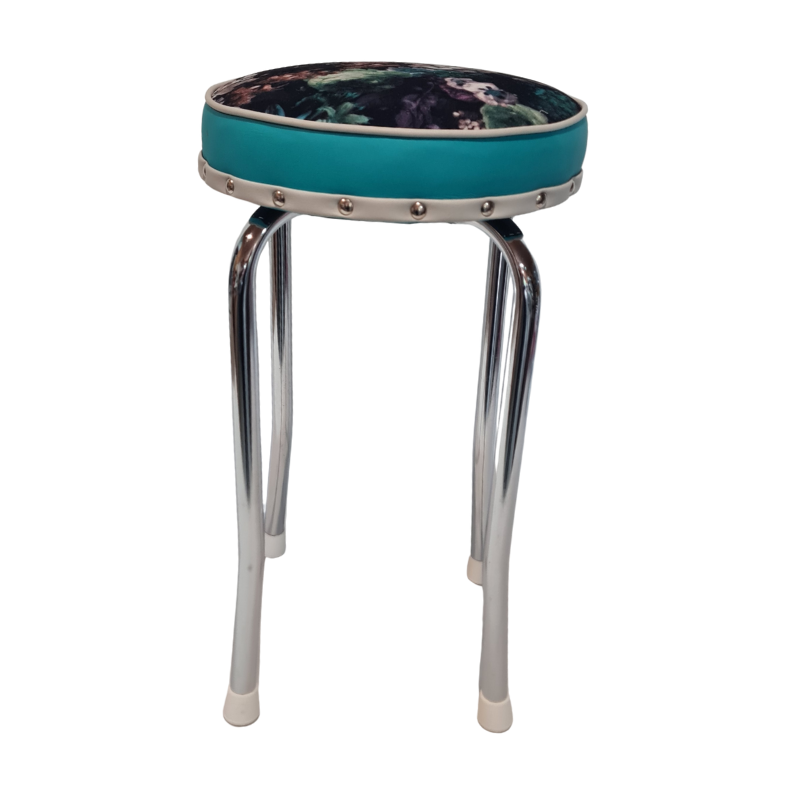 Retro Chrome Stool - Seat