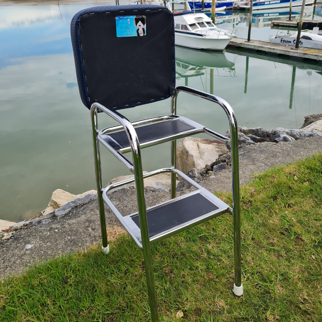 Retro Chrome Step Stool - Seat