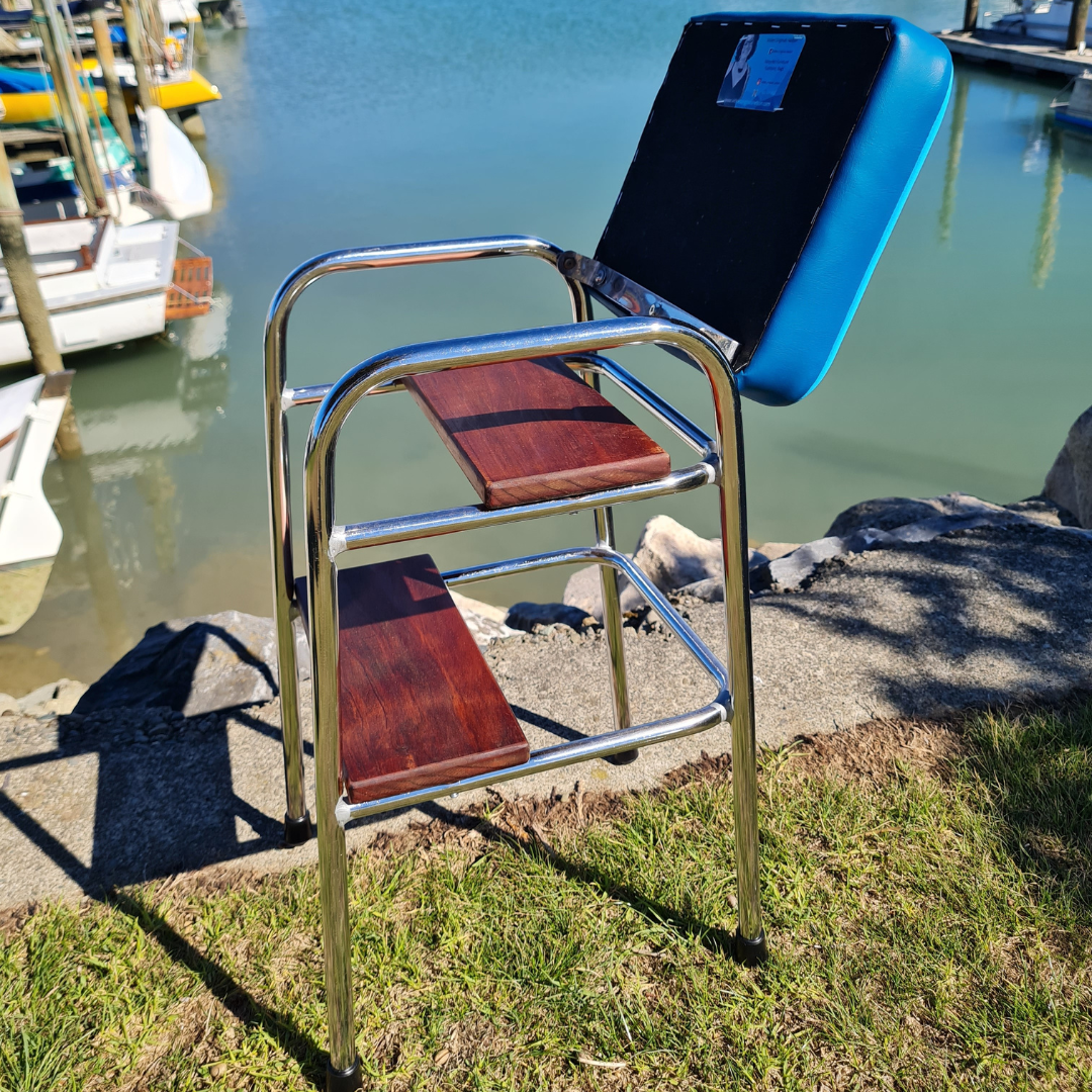 Retro Chrome Step Stool - Seat