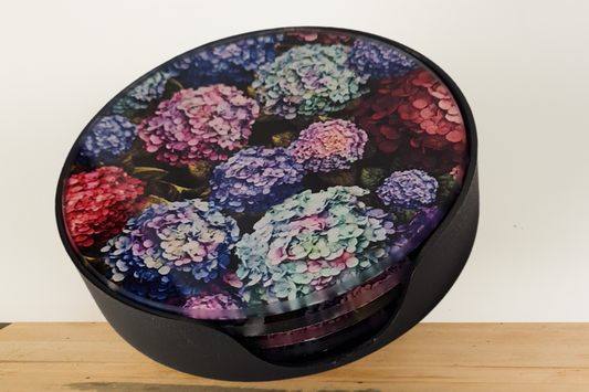 Coaster Set Hydrangea Bouquet