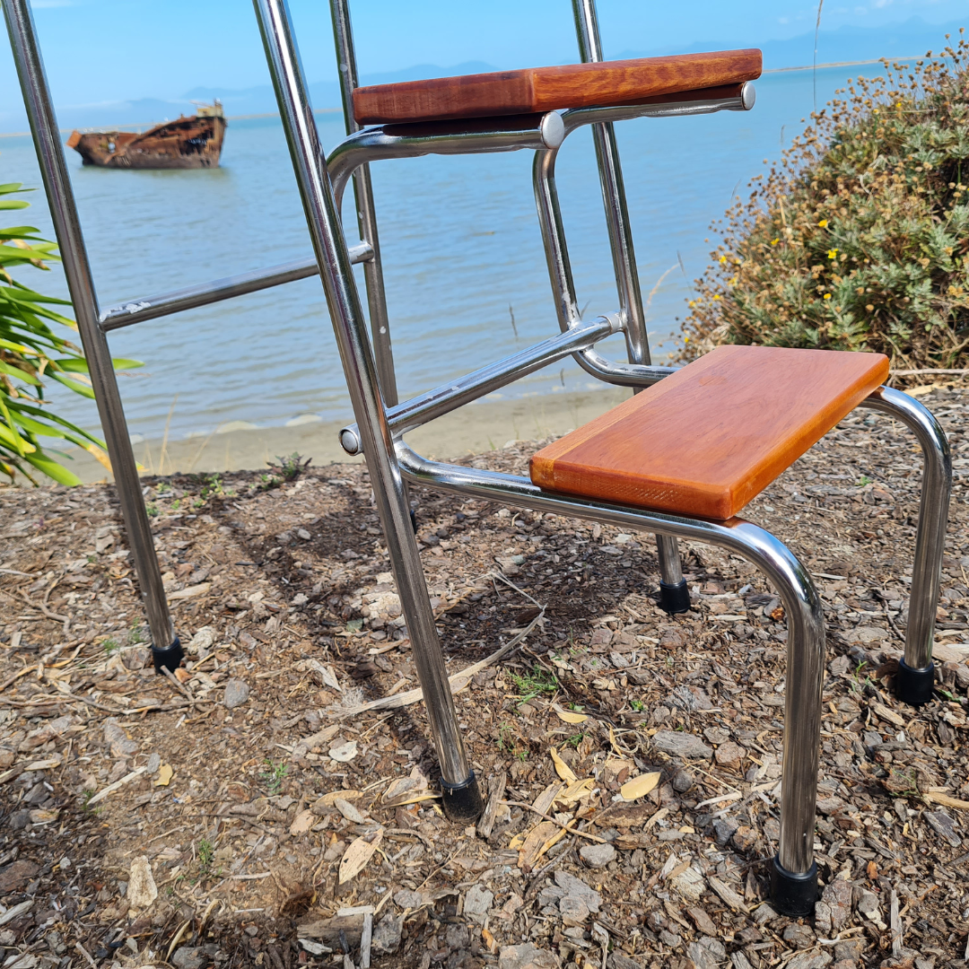 Retro Chrome Step Stool - Seat