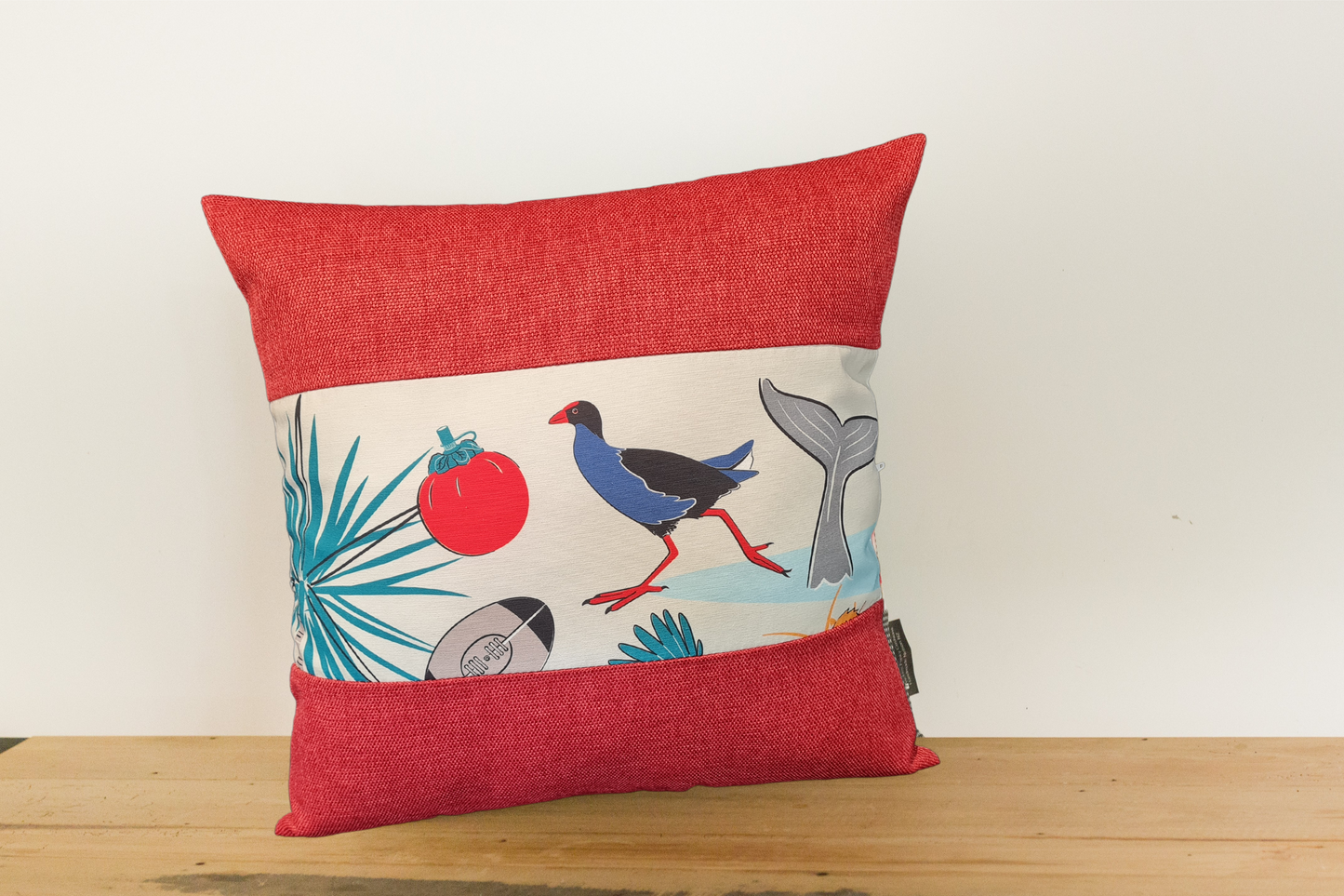 Kiwi Icon - Cushion Cover - Cherry Border # 1