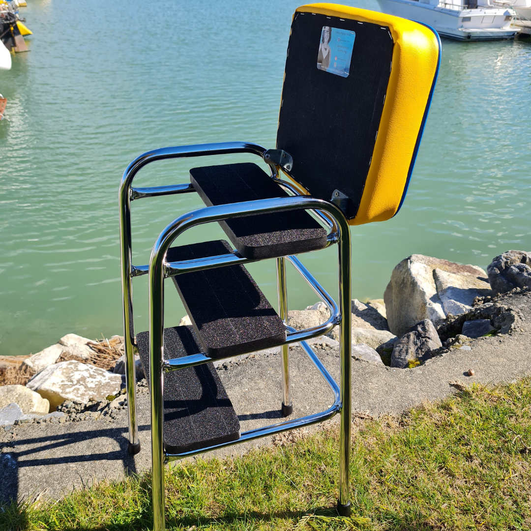 Retro Chrome Step Stool - Seat