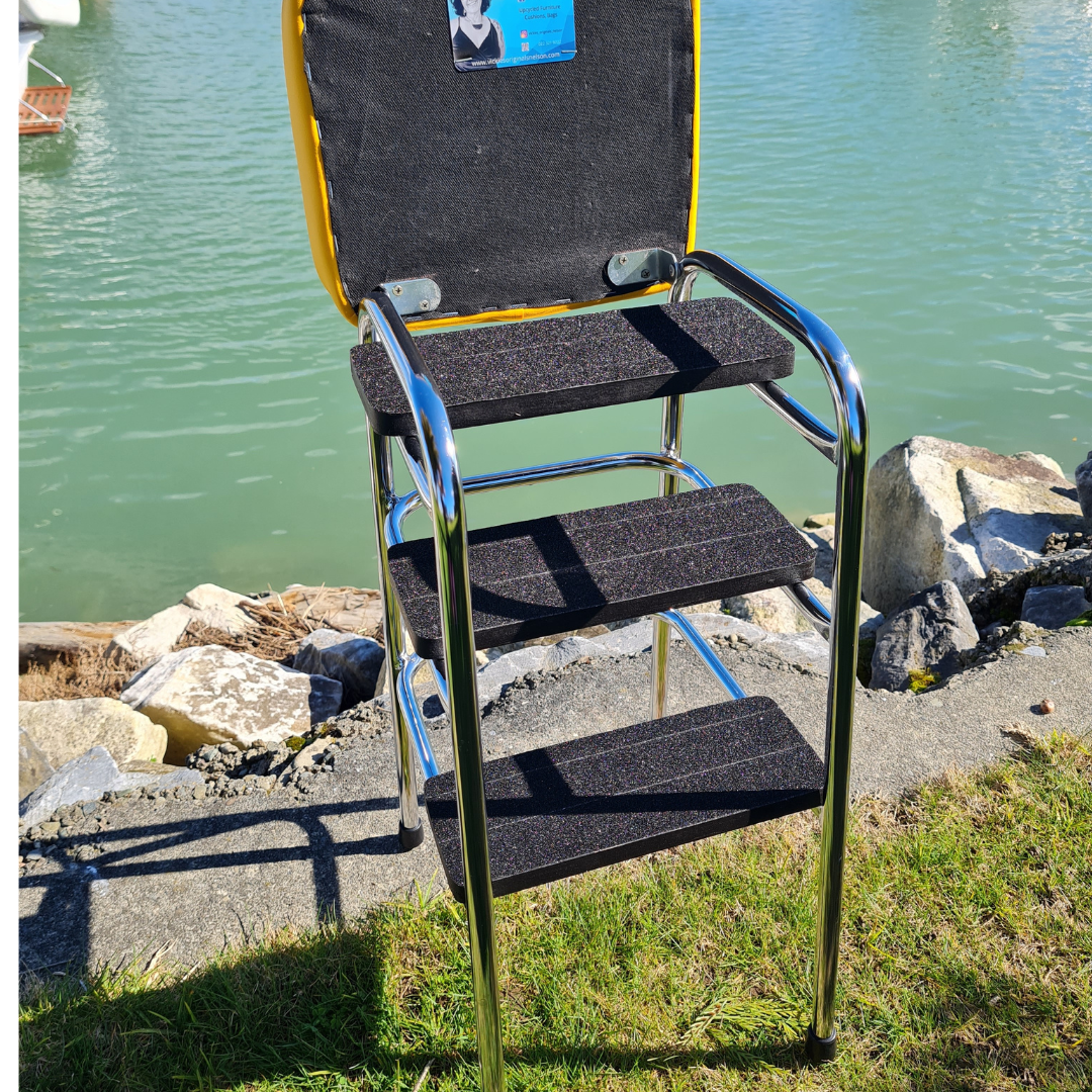 Retro Chrome Step Stool - Seat