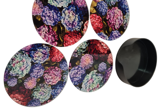 Coaster Set Hydrangea Bouquet