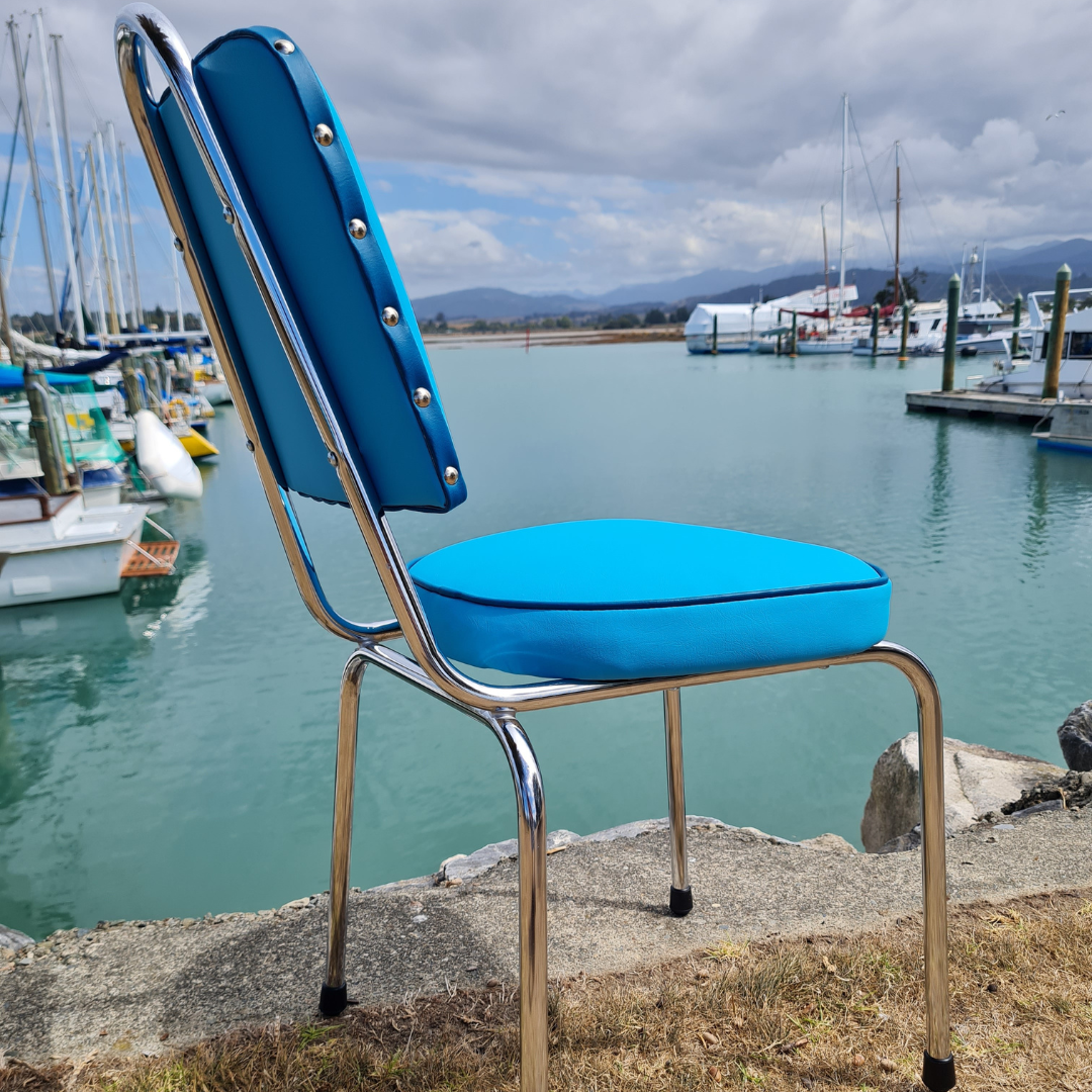 Hydrangea Chrome Chairs "Set of 4" Turquoise
