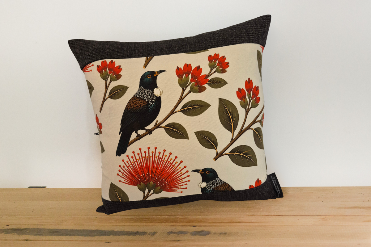 Tui Cushion Cover - Ebony Border (Pair)