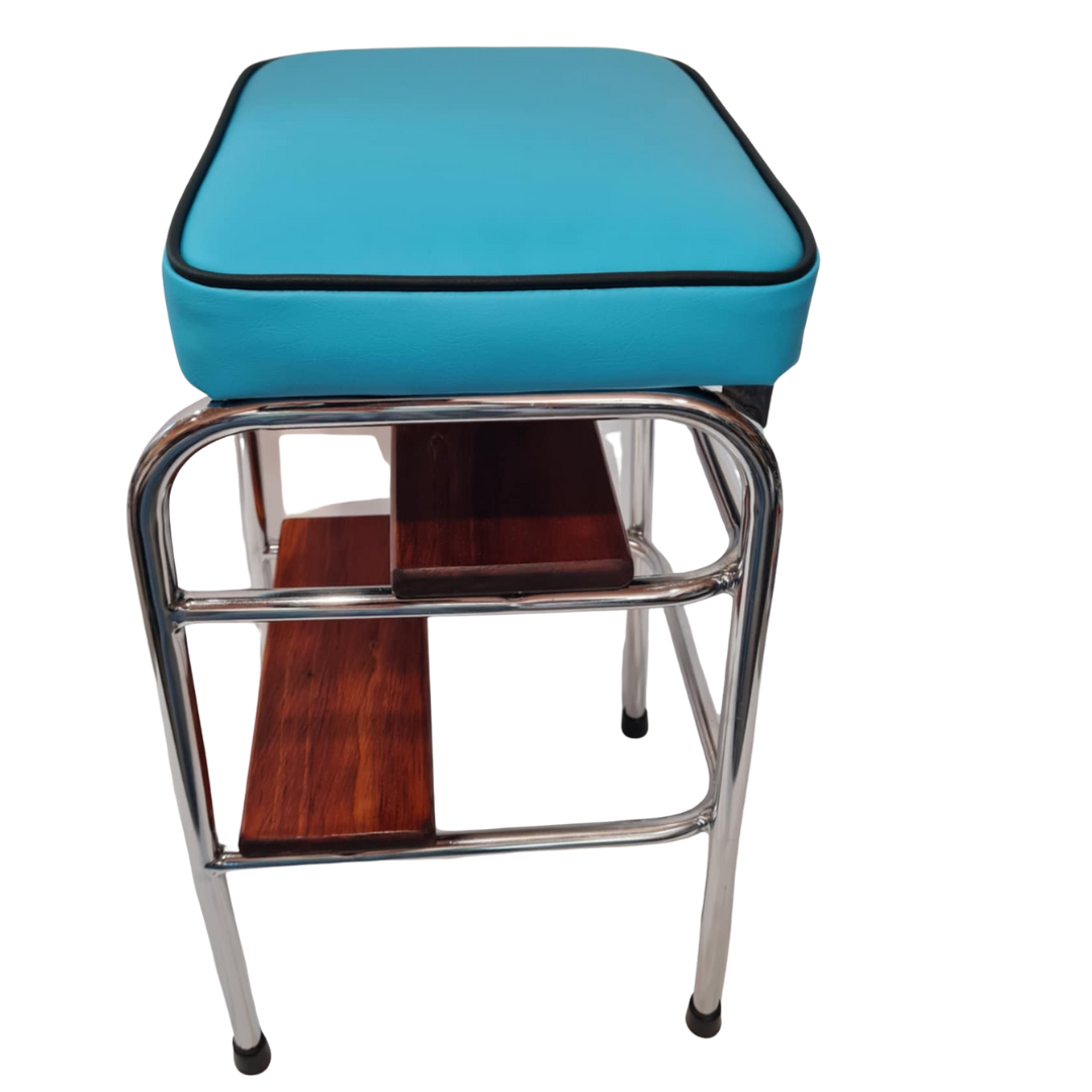 Retro Chrome Step Stool - Seat