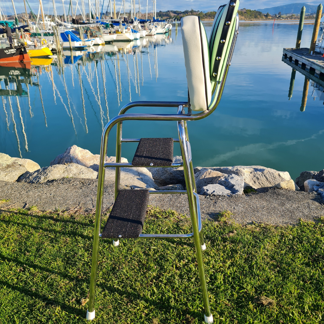 Unique Retro Step Stool - Seat - (Licorice All Sorts inspired)