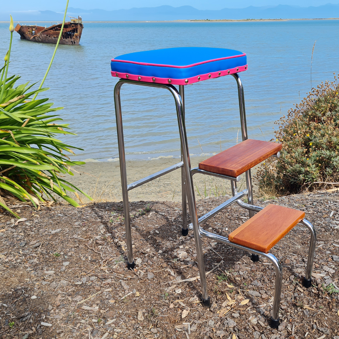 Retro Chrome Step Stool - Seat