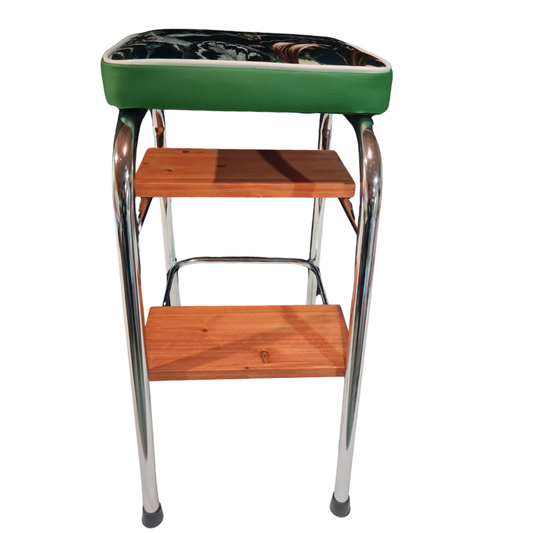 1960s Retro Chrome Step Stool – Zanzibar Fabric