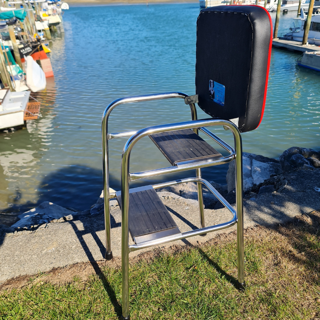 Retro Chrome Step Stool - Seat