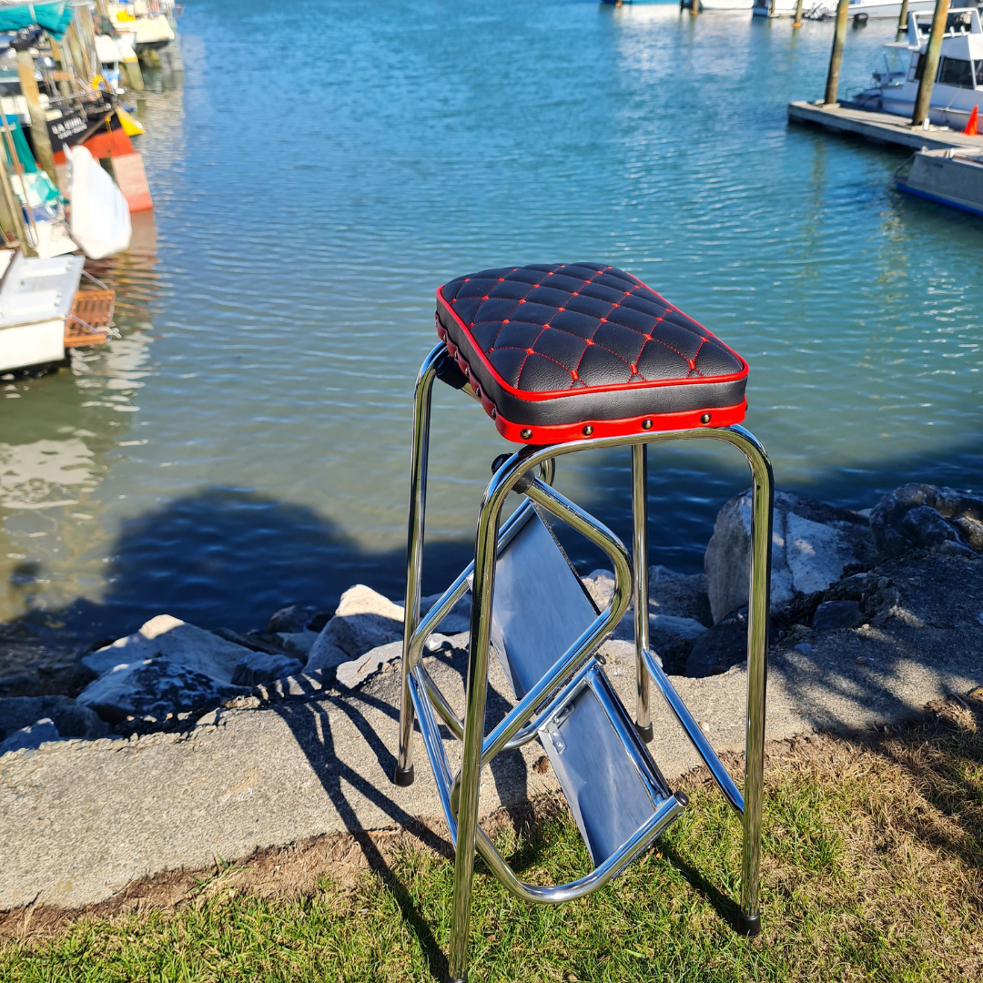Retro Chrome Step Stool - Seat