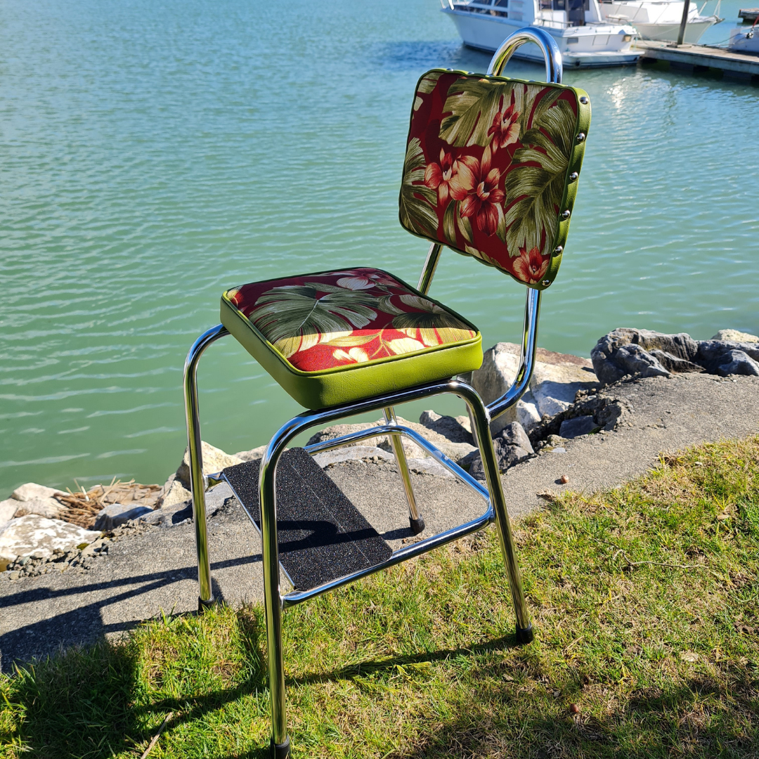 Retro Chrome Step Stool - Chair
