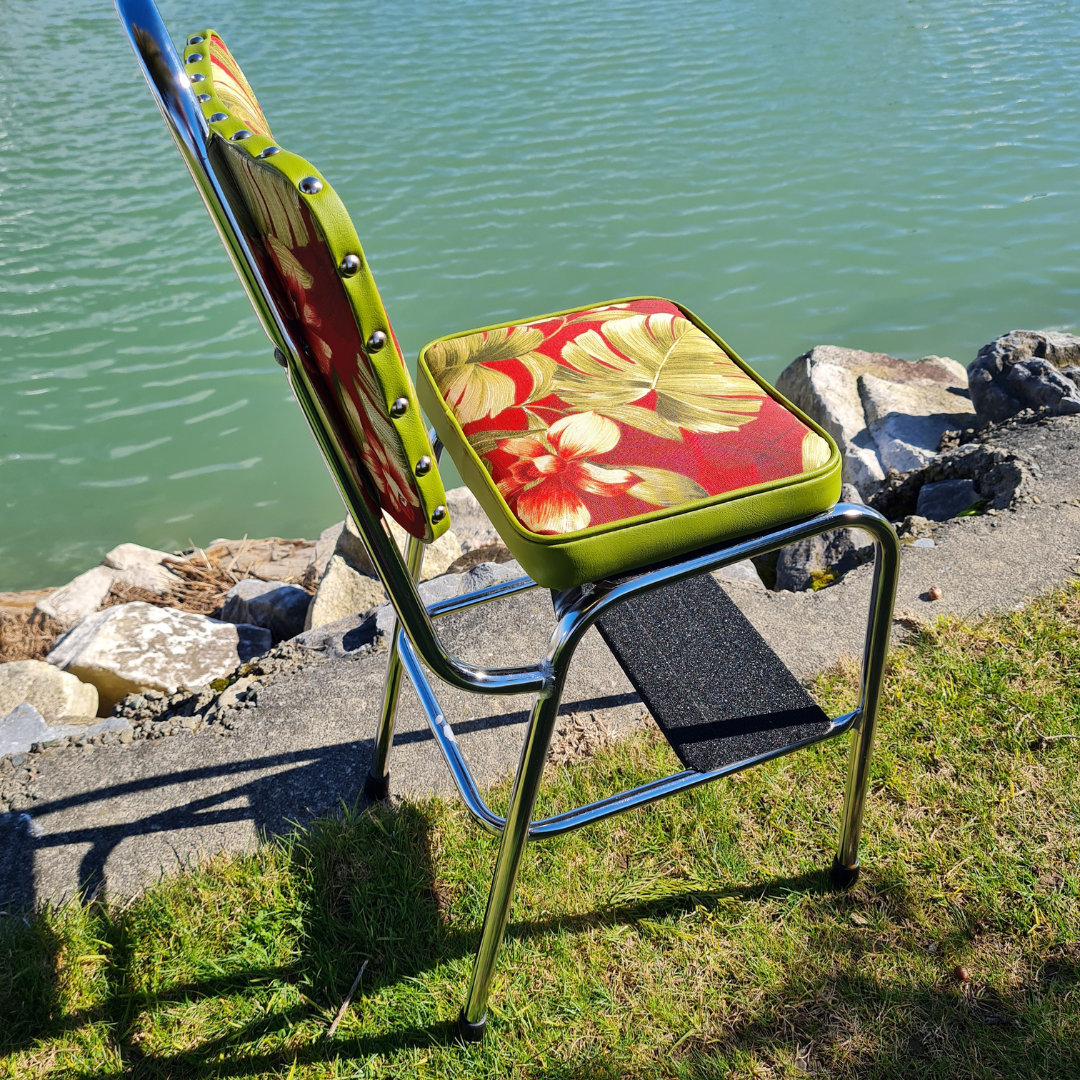 Retro Chrome Step Stool - Chair