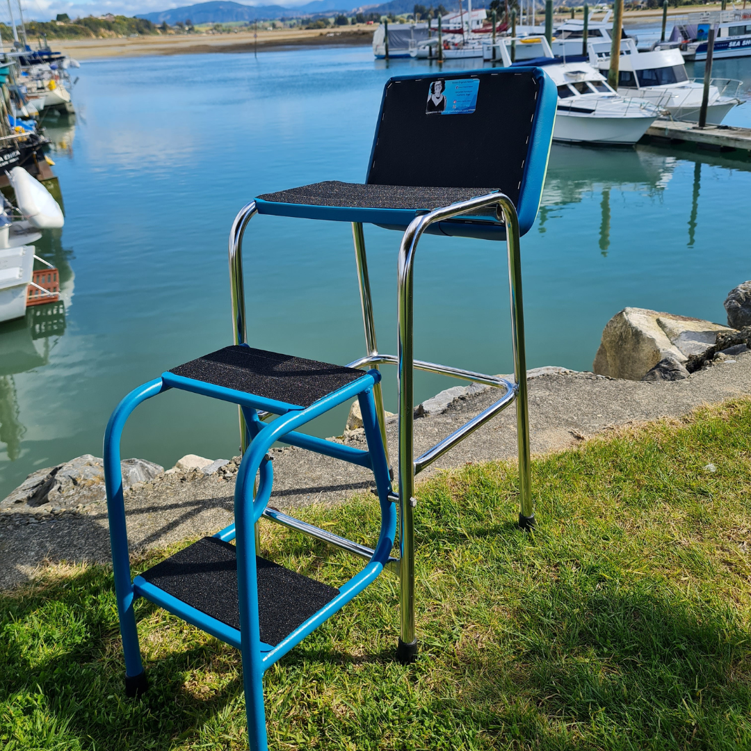 Retro Chrome Step Stool - Seat