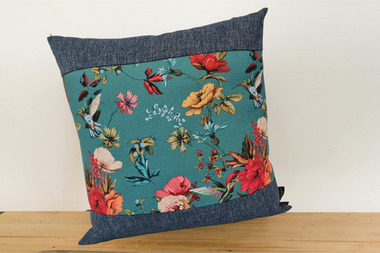 Hummingbird Cushion Cover - Ocean Border- Pair