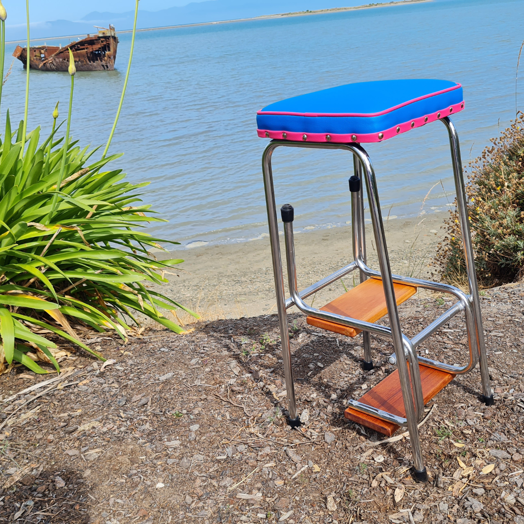 Retro Chrome Step Stool - Seat